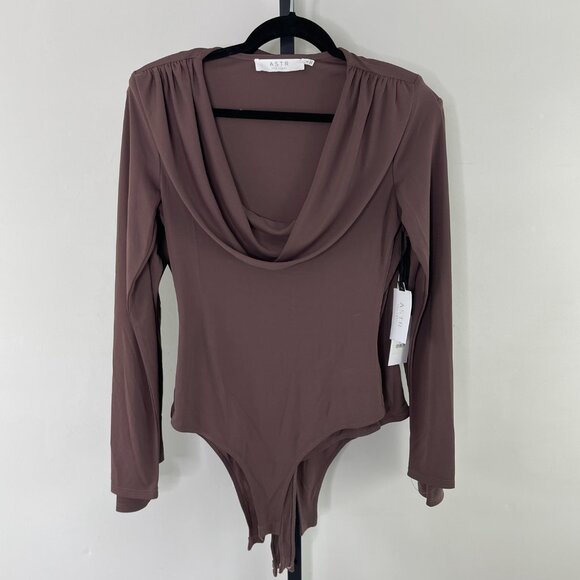 NWT ASTR The Label Women's Brown Kimberly Mocha Bodysuit Size S/M/L - Picture 6 of 14